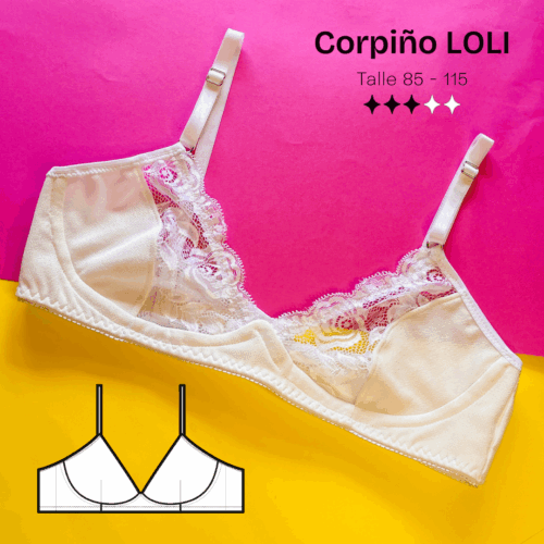 Corpiño falso aro Loli con recorte - Patrón para imprimir