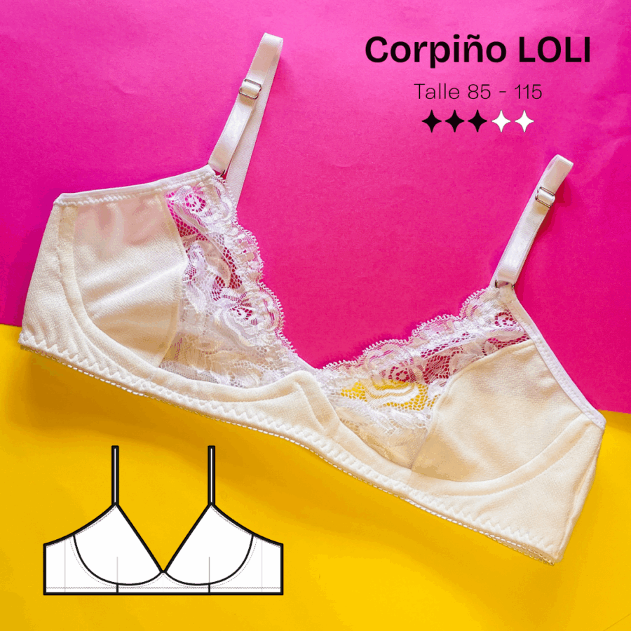 Corpiño falso aro Loli con recorte - Patrón para imprimir