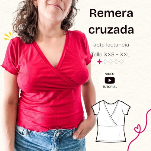 Remera cruzada apta lactancia - Patrón para imprimir