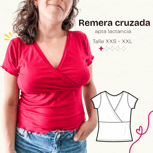 Remera cruzada apta lactancia - Patrón para imprimir