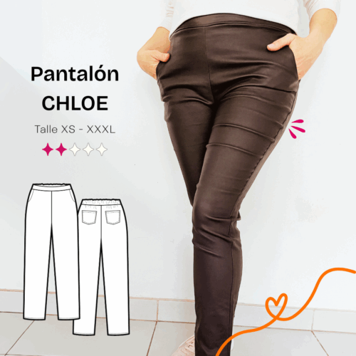 Pantalón Chloe con cintura elastizada y bolsillos - Patrón para imprimir