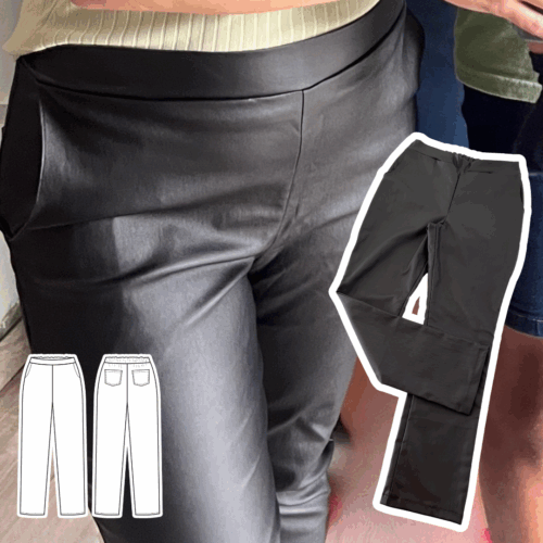 Patrón para imprimir pantalón con cintura elastizada y bolsillos