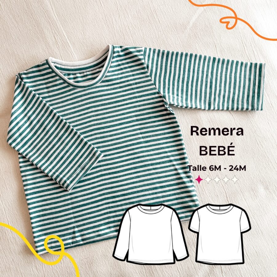 Remera clásica bebé - Patrón para imprimir - Imagen 2