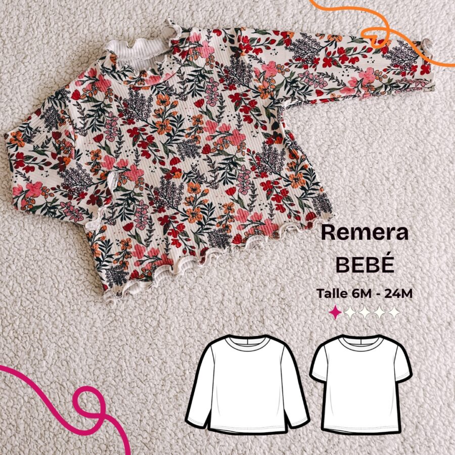 Remera clásica bebé - Patrón para imprimir - Imagen 3