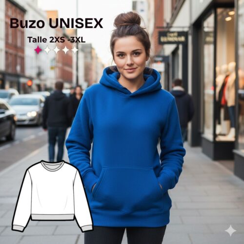 Buzo unisex - patrón para imprimir 8 talles