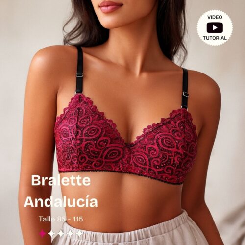 Bralette Andalucía - Patrón para imprimir en PDF 7 talles + video