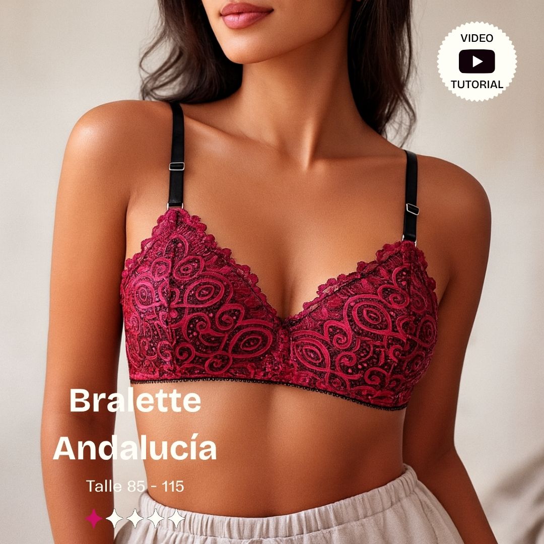 Bralette Andalucía - Patrón para imprimir en PDF 7 talles + video