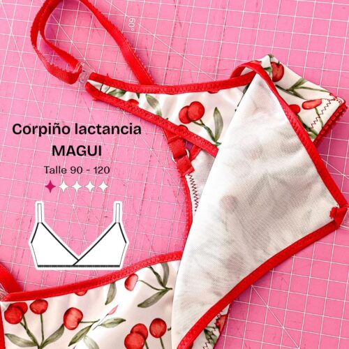 Corpiño apto lactancia MAGUI - Patrón para imprimir 7 talles