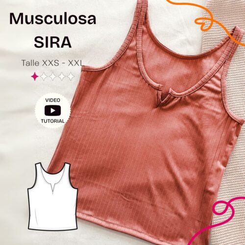 Musculosa Sira - Patrón para imprimir en 8 talles + video