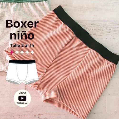 Boxer de niño - Patrón para imprimir + video
