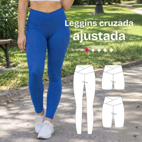 Leggins cruzada ajustada - patrón pdf en 8 talles en nido